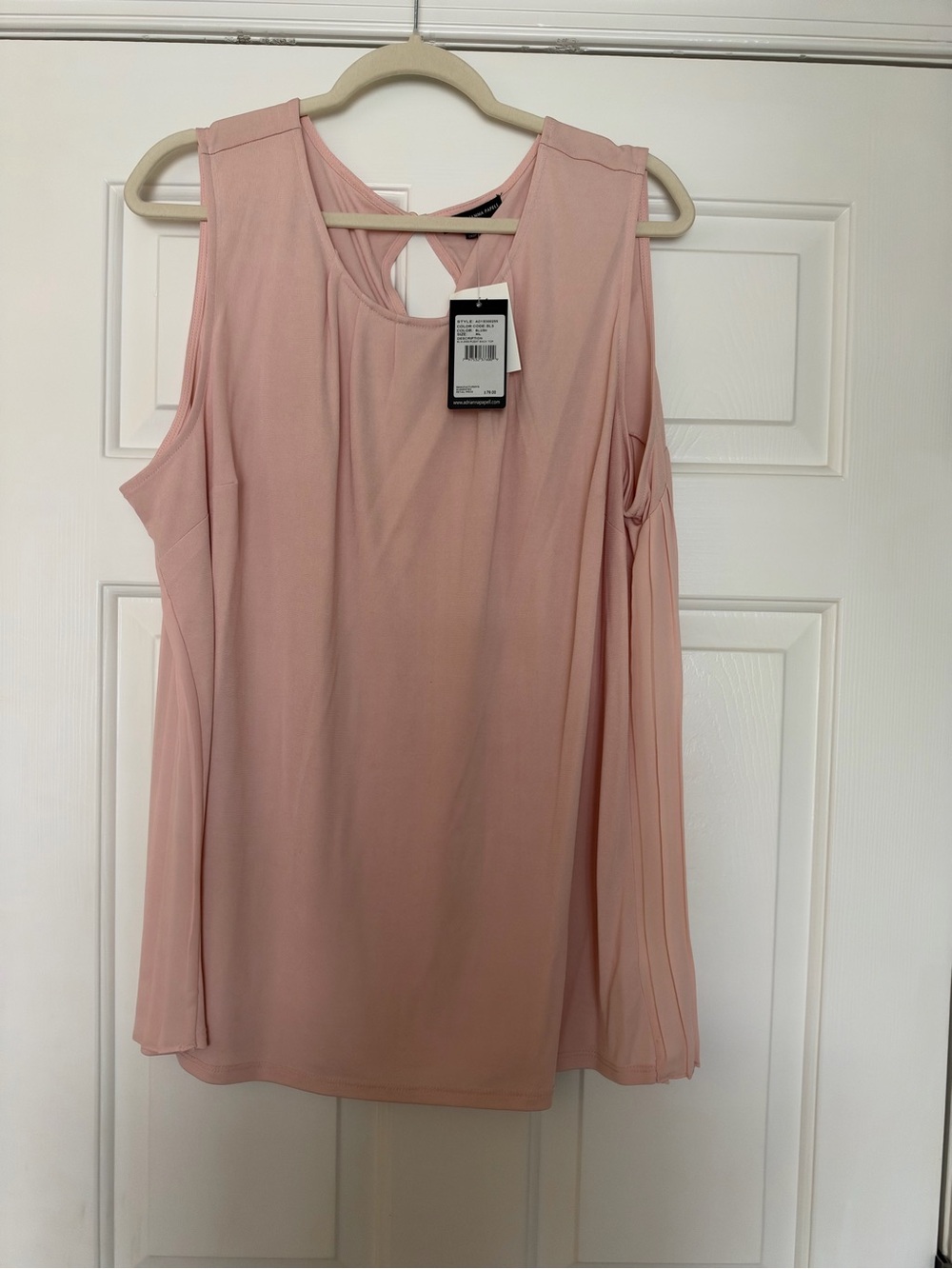 Adrianna Papell Light Blush Pink Cold-Shoulder Camisole with Keyhole Back